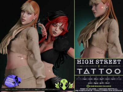 High Street Tattoo – TSR Exclusive Sims 4 CC