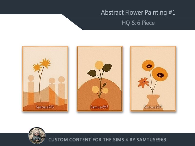 sims 4 cc hq abstract flower painting 1 extra a samtuse963 by samtuse963 2