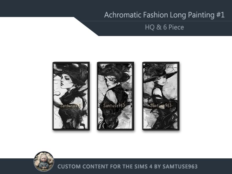 sims 4 cc hq achromatic fashion long painting 1 extra d samtuse963 2