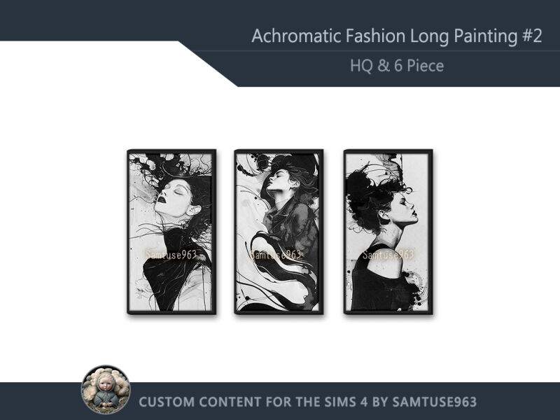 sims 4 cc hq achromatic fashion long painting 2 extra d samtuse963 2