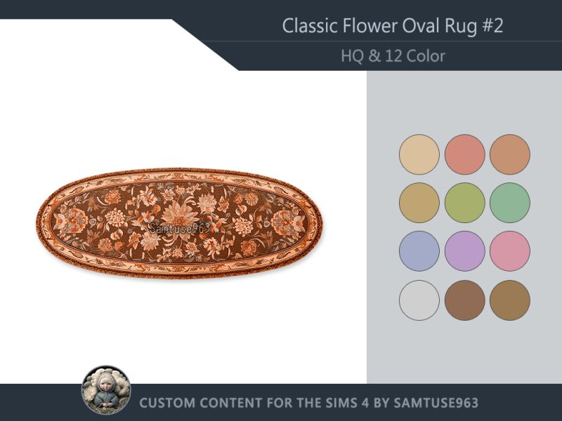 sims 4 cc hq classic flower oval dance rug 2 samtuse963 2