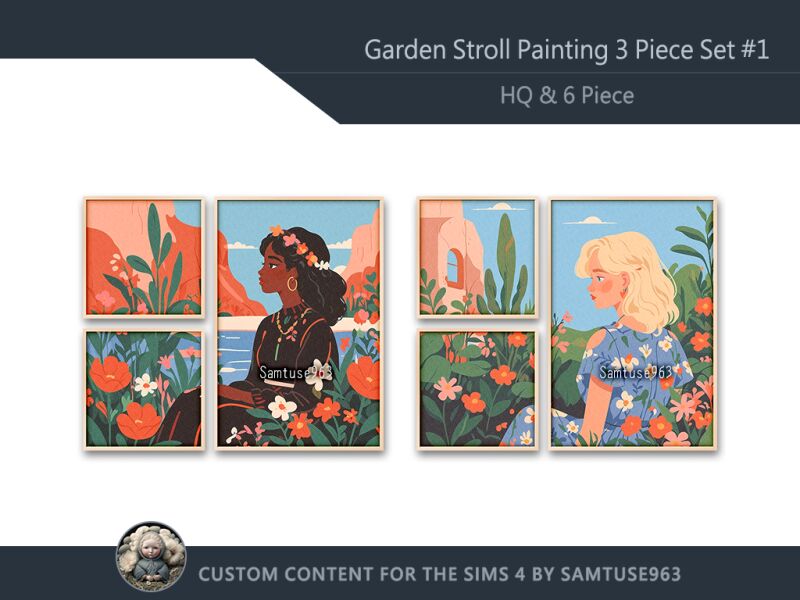 sims 4 cc hq garden stroll painting 3 piece set 1 extra f samtuse963 3