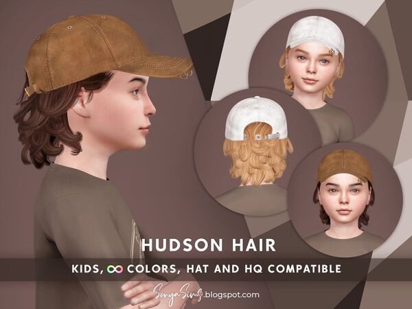 Charming Hudson Hair for Kids Sims 4 CC