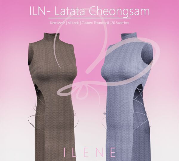 ILN. Latata Knit Cheongsam Sims 4 CC