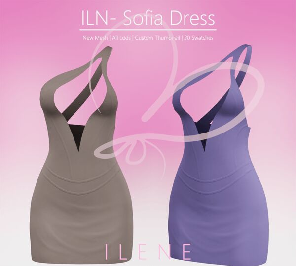 Stunning ILN. Sofia Dress for Your Wardrobe Sims 4 CC