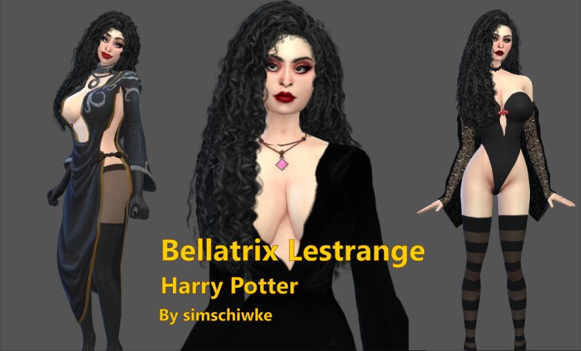 Inspired By Bellatrix Lestrange From Harry Potter Sims 4 CC