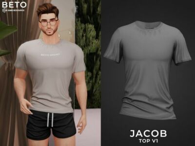 Stylish Jacob Top by Beto_Ae0 Sims 4 CC