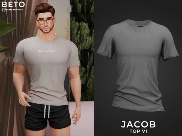 Stylish Jacob Top by Beto_Ae0 Sims 4 CC