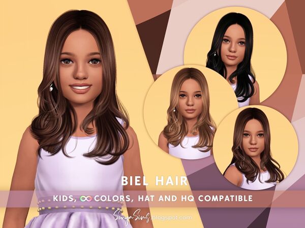 Stylish Mid-Length Hair for Kids Sims 4 CC