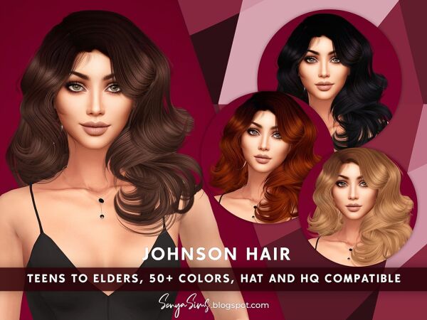 Stylish Johnson Hair with Curls Sims 4 CC