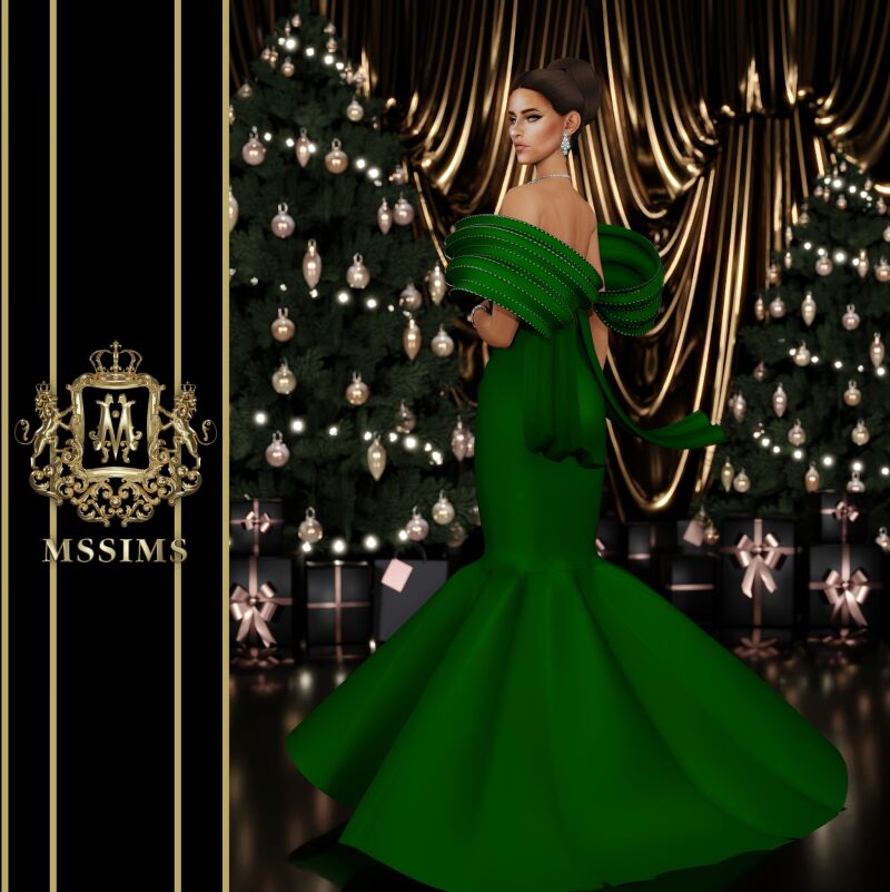 sims 4 cc jollybum xmas 2024 gown by mssims4 5