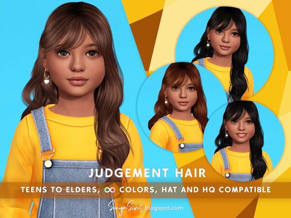 Judgement Hair Kids Sims 4 CC