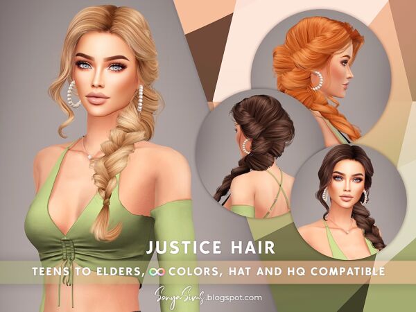 Elegant Justice Hair for All Ages Sims 4 CC