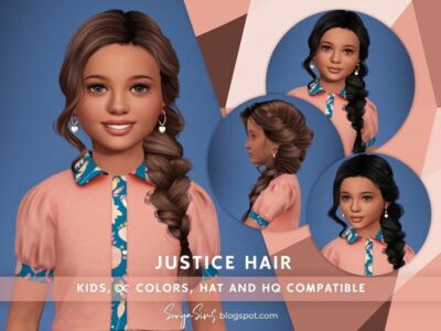 Elegant Updo Hairstyle for Kids Sims 4 CC