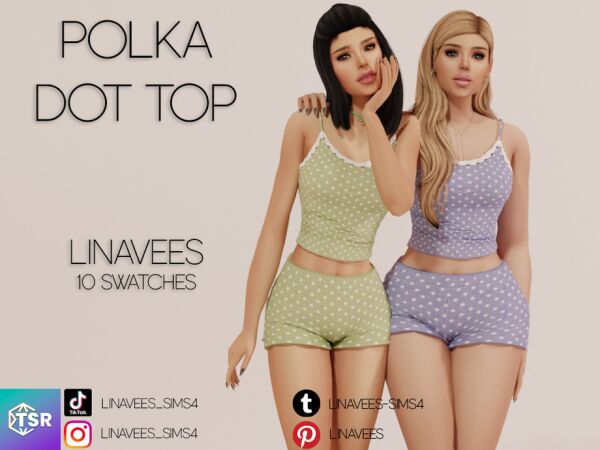 sims 4 cc kali polka dot shorts by linavees 2