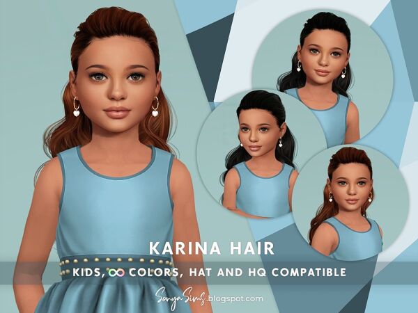 Karina Hair for Kids Sims 4 CC