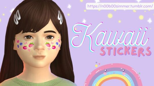 Adorable Kawaii Stickers for Everyone Sims 4 CC