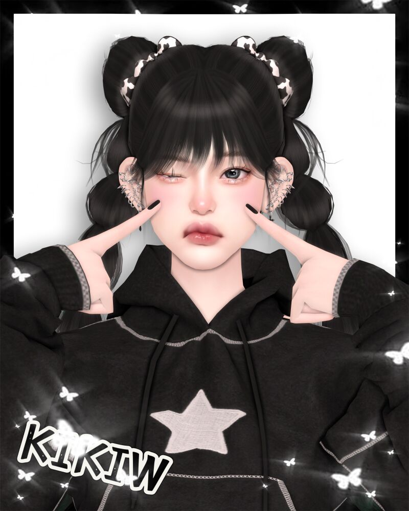 sims 4 cc kikiw studio 【hair 20241018】 2