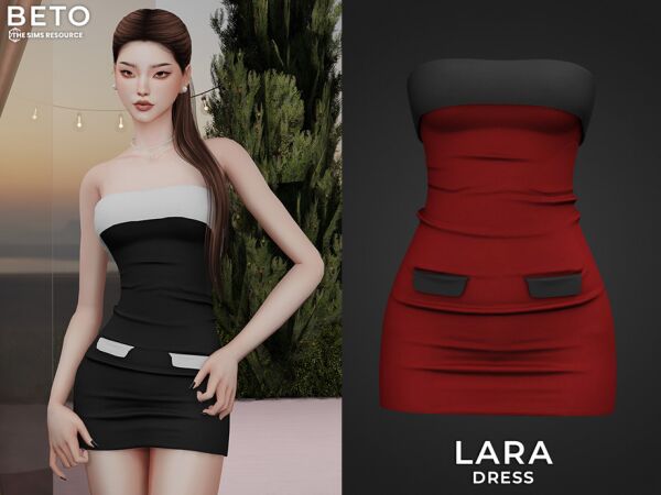 Lara Dress by Beto_Ae0 Sims 4 CC