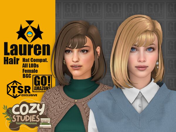 Lauren Hair by Goamazons Sims 4 CC