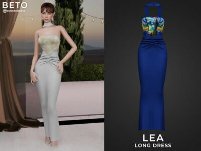 Lea Long Dress by Beto_Ae0 Sims 4 CC