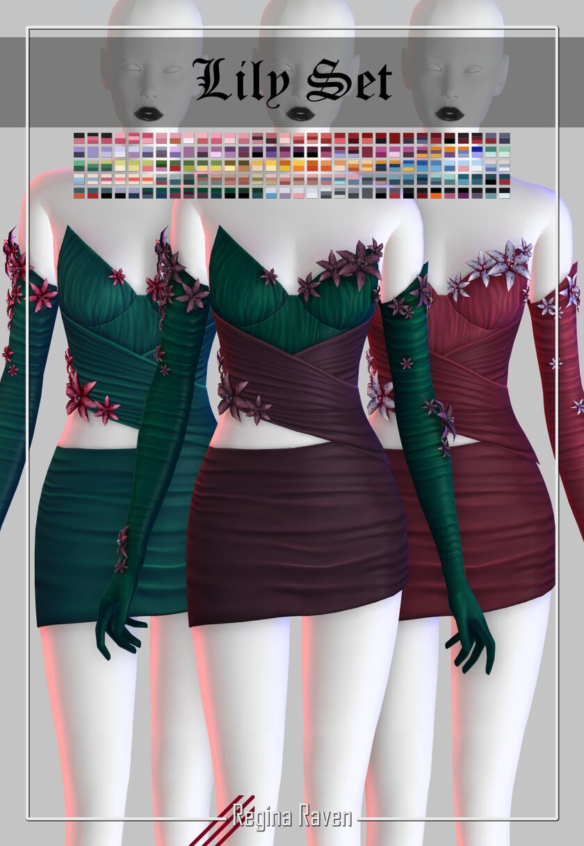 Lily Set – New Mesh for Sims Sims 4 CC