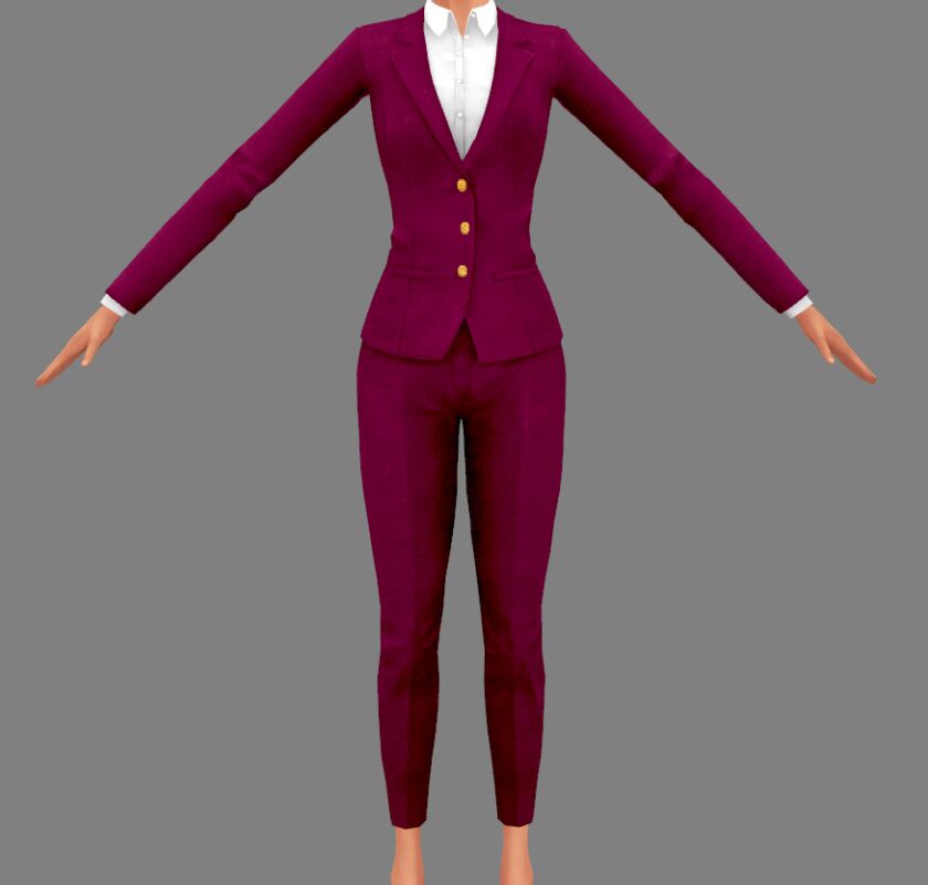 Linen Suit in Jewel Tones Sims 4 CC