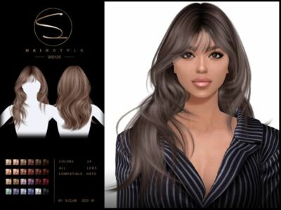 Stylish Long Hairstyle 060125 for Sims Sims 4 CC