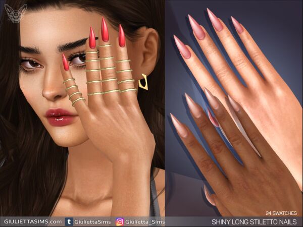 Glamorous Long Stiletto Nails Sims 4 CC