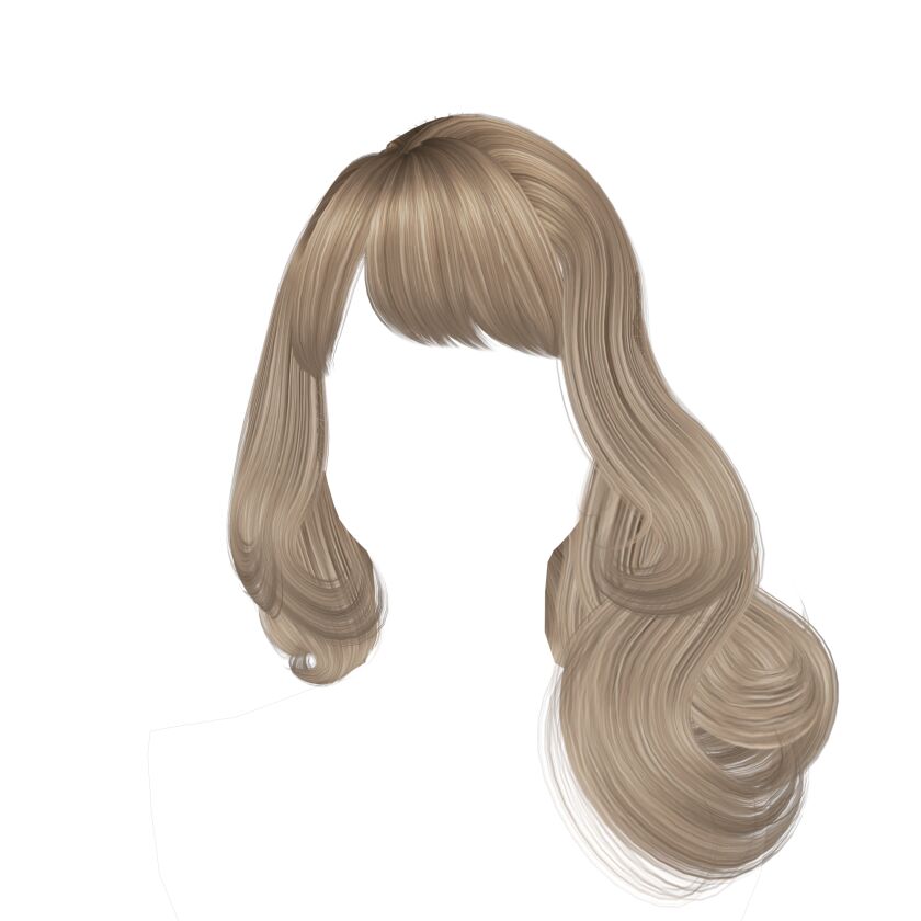 sims 4 cc long wavy hairstyle witj bangs aurum 2