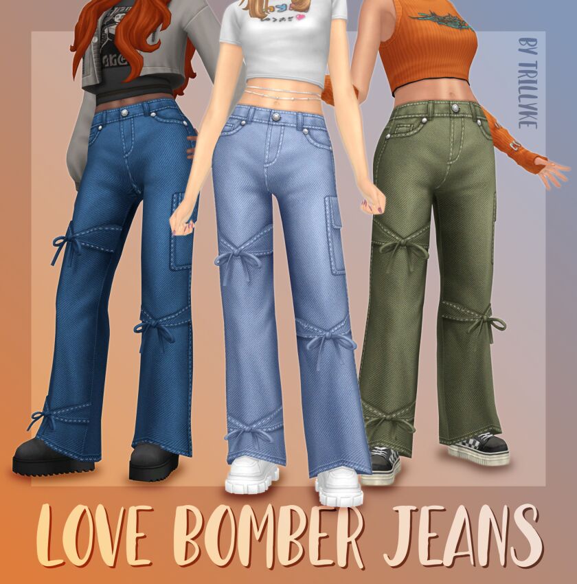 Trendy Love Bomber Jeans Sims 4 CC