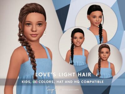 Love’s Light Hair for Kids Sims 4 CC