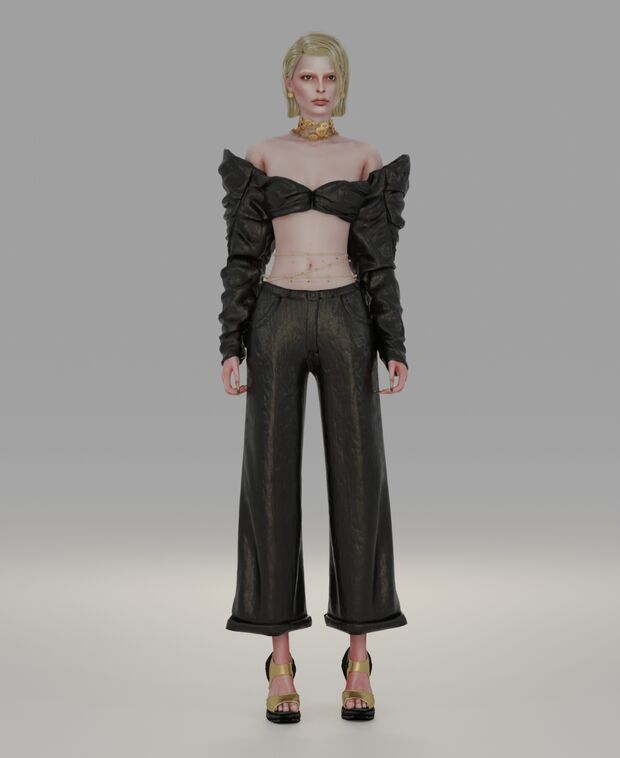 sims 4 cc low waist pants in leather 2