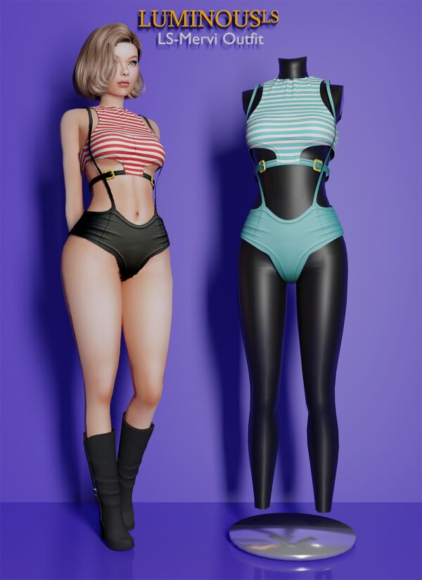 Stunning LS-Mervi Outfit for All Females Sims 4 CC