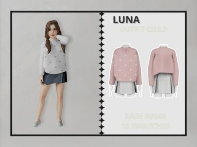 Luna’s New Outfit for Kids Sims 4 CC