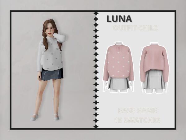 Luna’s New Outfit for Kids Sims 4 CC