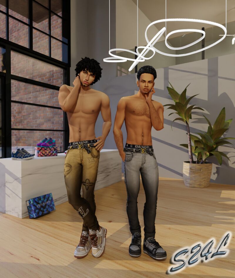 sims 4 cc lv chill with him top and jeans set by sailor24love sims 3 1