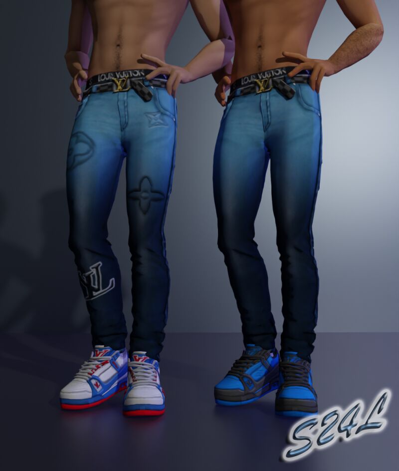 sims 4 cc lv chill with him top and jeans set by sailor24love sims 4 1