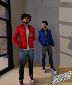 Stylish LV LVSE Quilted Coat for Male Sims Sims 4 CC