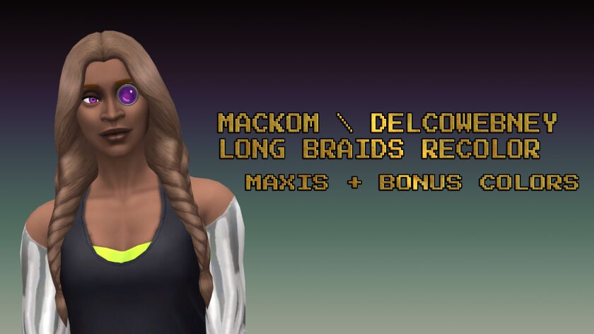 Stunning Recolor of Delcowebney Long Braids Sims 4 CC