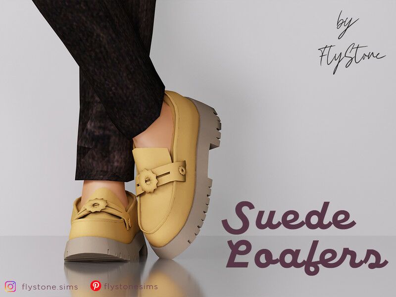 Stylish Male Suede Loafers Sims 4 CC