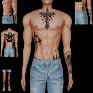 Male Tattoo #22 by Simmer Creator Sims 4 CC