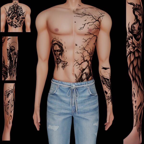 Stunning Male Tattoos Collection #21 Sims 4 CC