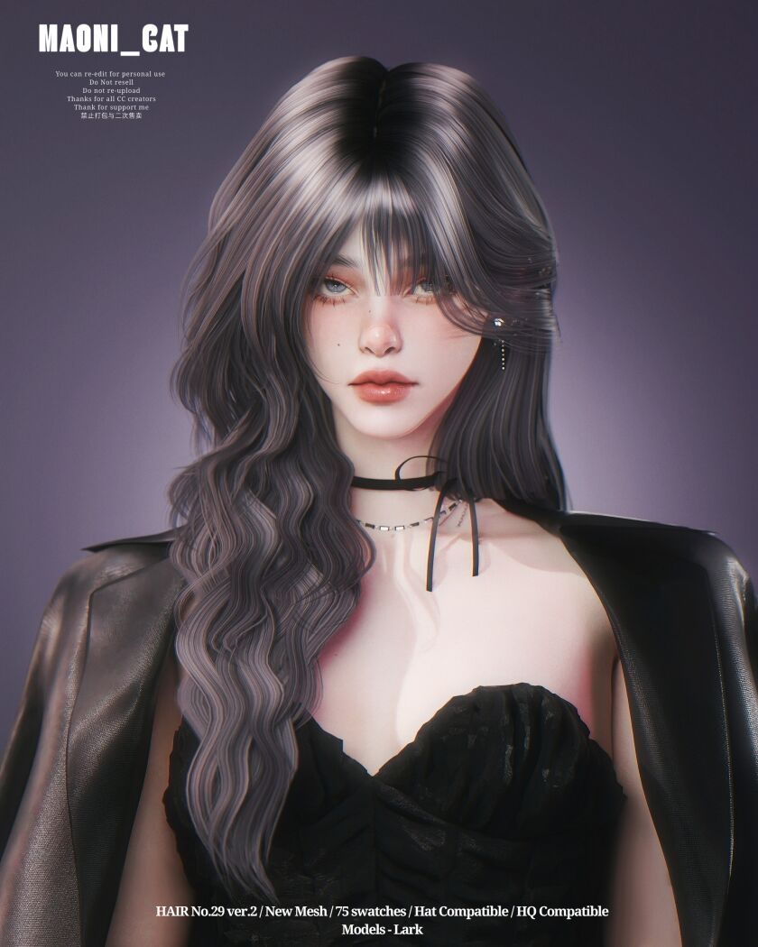 sims 4 cc maonicathair no29 hair no28 new mesh 75 4