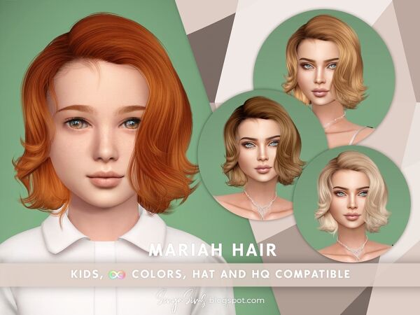 Mariah Hair for Kids Sims 4 CC