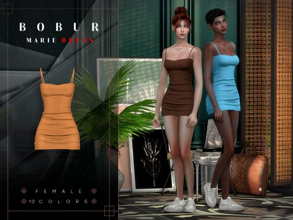 Marie Short Knitted Dress Sims 4 CC