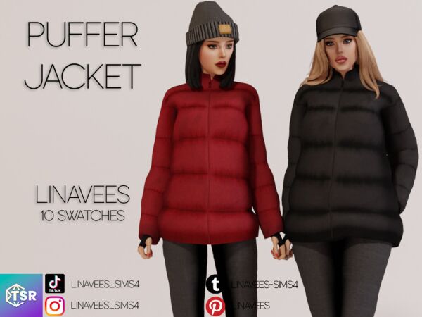 Stylish Marley Puffer Jacket for Your Sims Sims 4 CC