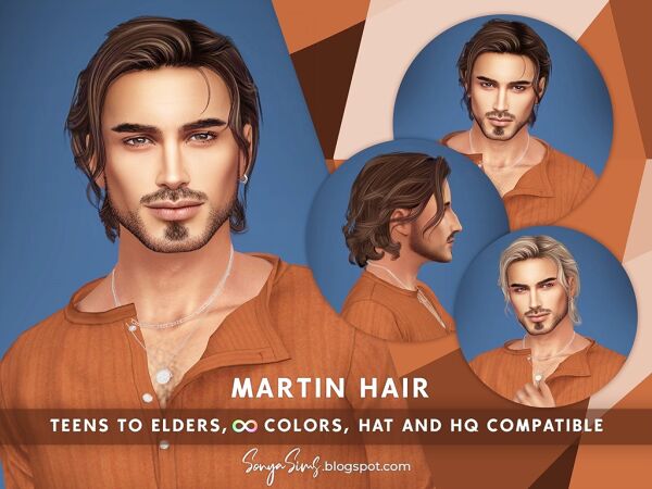 Charming Martin Hair for Male Sims Sims 4 CC