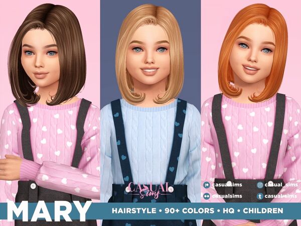 Mary Hairstyle for Kids Sims 4 CC