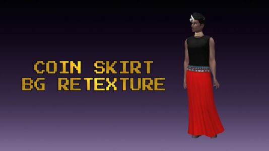 Stylish Maxi Skirt with Coin Belt Sims 4 CC